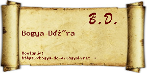 Bogya Dóra névjegykártya